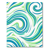 Blue and Teal Blue Swirling Abstract Area Rug