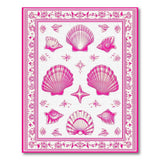 Pink Seashell Starfish Coastal Area Rug