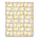 Distressed Gold Frame Abstract Area Rug