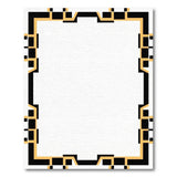 Geometric Black Gold Border Area Rug