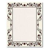 Cream Area Rug with Ornate Floral Vine Border