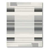 Geometric Modern Black White Geometric Stripe Rug