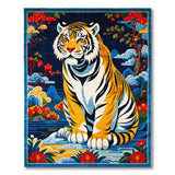 Majestic Golden Tiger Landscape Area Rug