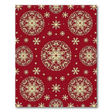 Festive Red Mandala Snowflake Area Rug
