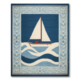 Navy Sailboat Coastal Area Rug