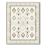Beige and Neutral Beige Heritage Tribal Diamond Area Rug