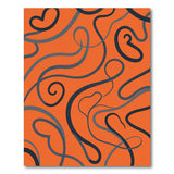 Vibrant Orange Heart Swirl Area Rug