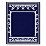 Navy Blue Intricate Filigree Border Area Rug