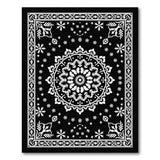 Traditional Persian Black White Mandala Persian Area Rug
