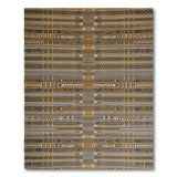Grey Orange Geometric Striped Area Rug