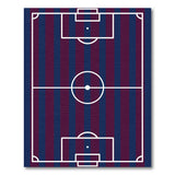 Navy Maroon Striped Soccer Field Area Rug