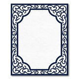 Blue and Teal Navy Ornate Border Area Rug