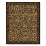 Tan Leopard Print Area Rug with Black Border
