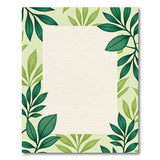 Green Lush Green Leaf Border Area Rug