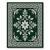 Green Ornate Green Floral Persian Medallion Rug