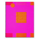 Vibrant Pink Orange Geometric Shag Rug