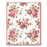 Pink Vintage Pink Roses Floral Area Rug