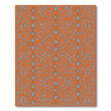Vibrant Orange Teal Persian Floral Rug