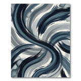 Abstract Navy Brushstroke Area Rug
