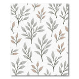 Neutral Grey Leaf Sprig Area Rug