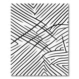 Black and White Bold Black White Geometric Line Area Rug