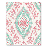 Pink Teal Floral Medallion Area Rug