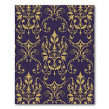 Purple Gold Baroque Floral Area Rug