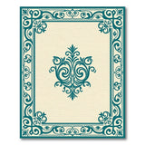 Teal Ornate Scrollwork Area Rug