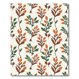 Vintage Orange Leaf Pod Pattern Area Rug