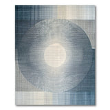 Blue Concentric Circle Geometric Area Rug