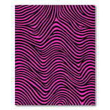 Pink Bold Pink Black Wavy Stripe Area Rug