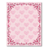 Romantic Pink Hearts Vine Border Area Rug