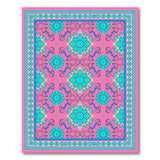 Multi-color and Patterns Traditional Persian Vibrant Pink Teal Floral Persian Area Rug