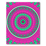 Vibrant Pink-Green Mandala Area Rug