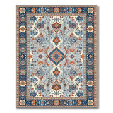 Blue and Teal Traditional Persian Blue Teal Persian Medallion Area Rug