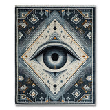 Mystical Eye Geometric Blue Teal Area Rug