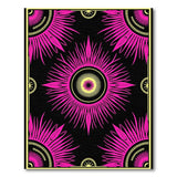 Bold Pink Sunburst Geometric Area Rug