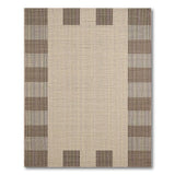 Beige Brown Woven Grid Area Rug