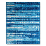 Wavy Blue Teal Stripe Area Rug