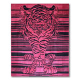 Fierce Pink Tiger Silhouette Area Rug