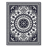 Ornate Black White Persian Medallion No. 19 Rug