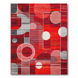 Bold Geometric Modern Bold Red Geometric Abstract Area Rug