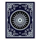 Navy Mandala Persian Area Rug with Ornate Borders