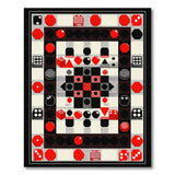 Retro Pixel Geometric Red Area Rug