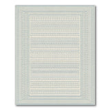Intricate Teal Geometric Border Rug