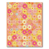 Floral Vintage Vibrant Pink Yellow Daisy Floral Area Rug