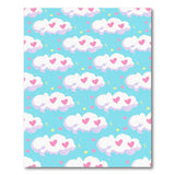 Playful Clouds Pink Hearts Area Rug