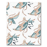 Teal Abstract Bird Flight Area Rug