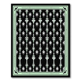 Art Nouveau Green Fleur-de-Lis Area Rug