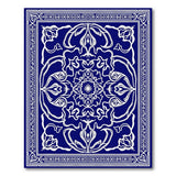 Blue and Teal Ornate Navy Persian Medallion Area Rug